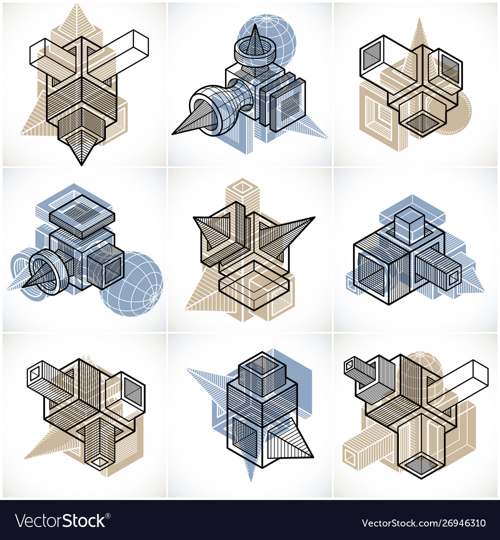 3d engineering collection abstract shapes vector image 3d engineering collection abstract shapes