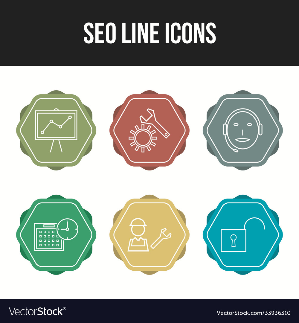 6 unique icons in one set