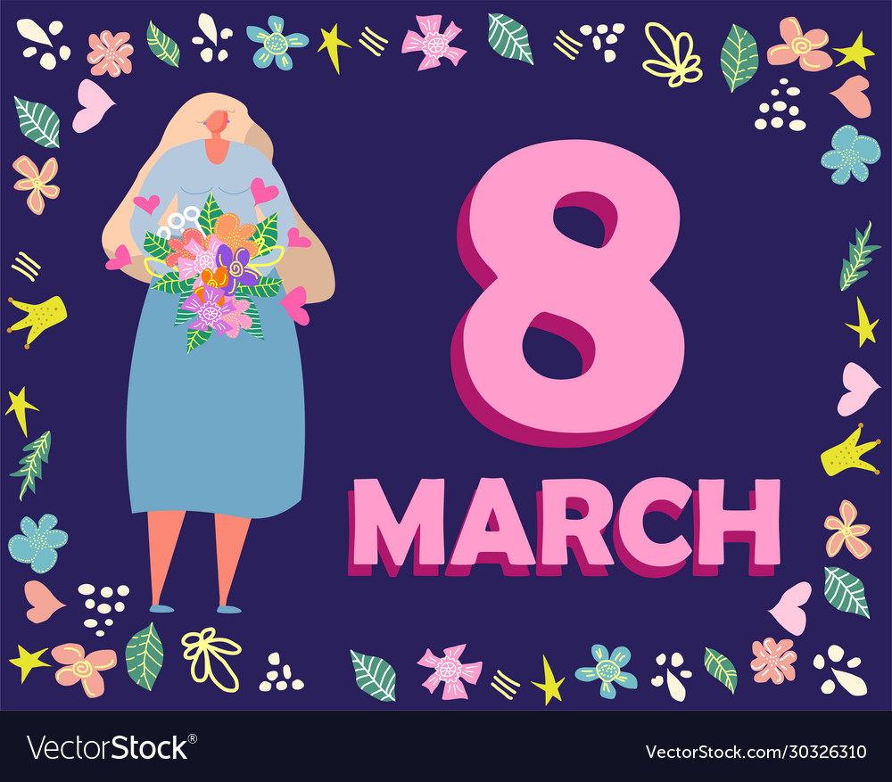 8 march international womens day feminism concept Vector Image