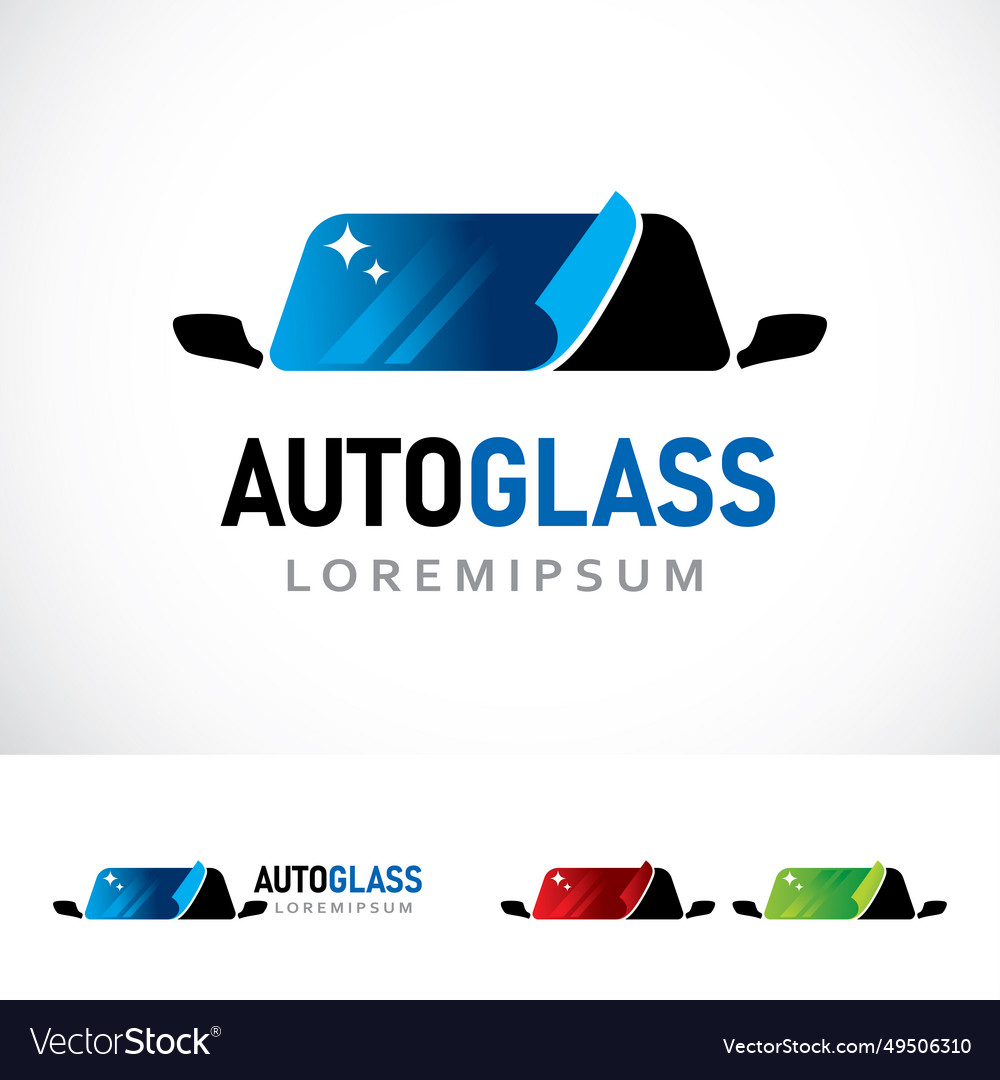 Auto Glass Logo Design Template Royalty Free Vector Image