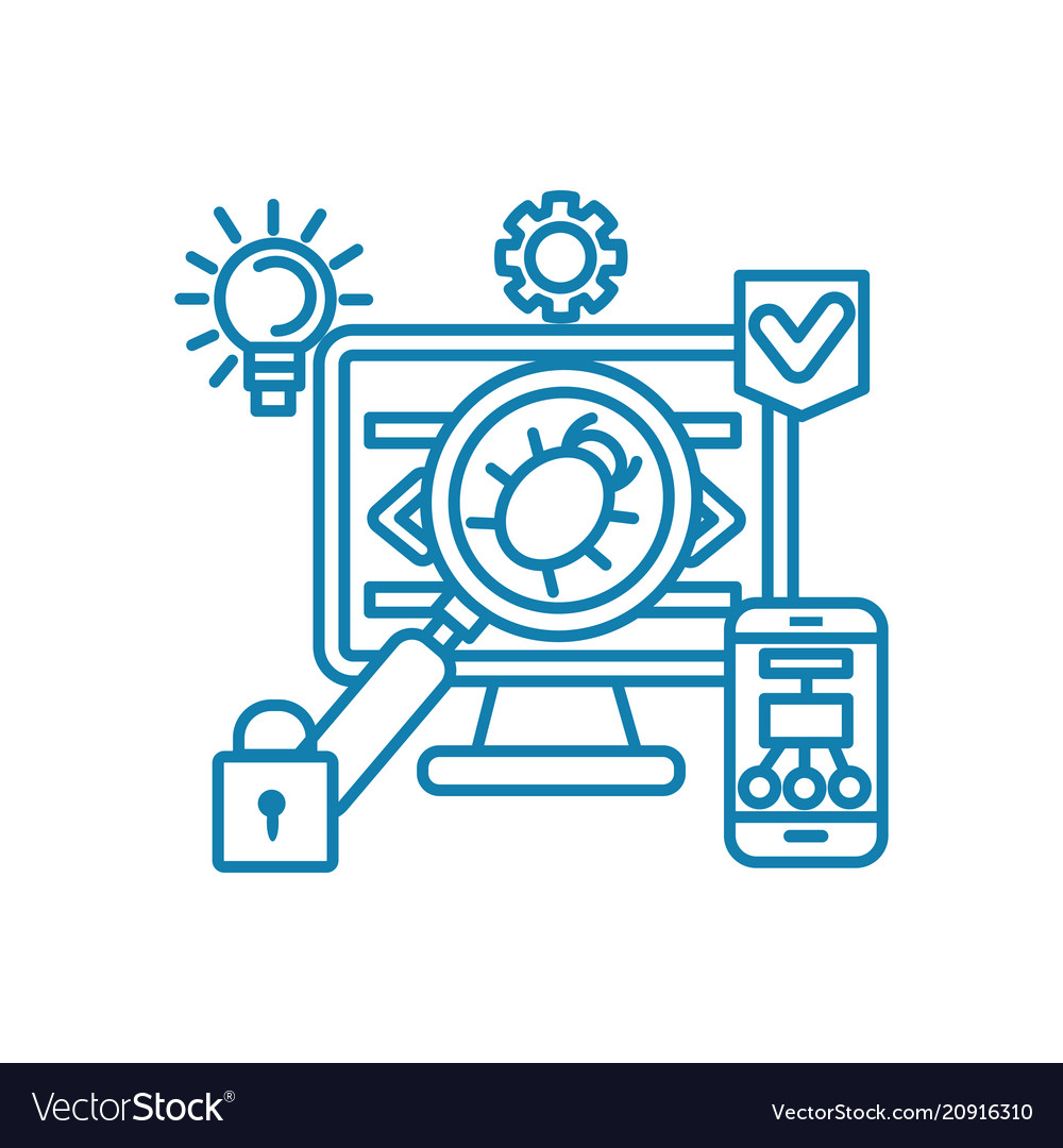 Eliminating vulnerabilities linear icon concept