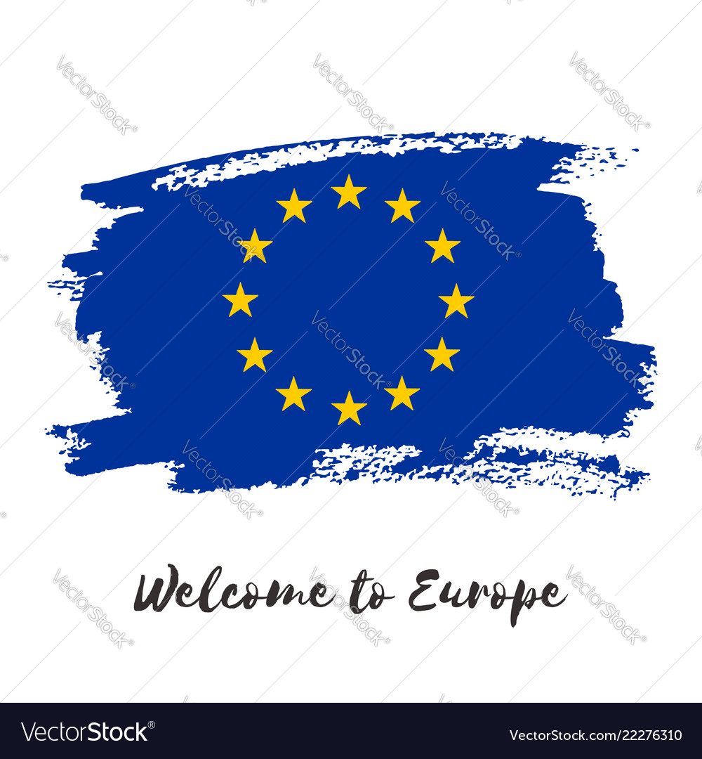 European union watercolor flag icon