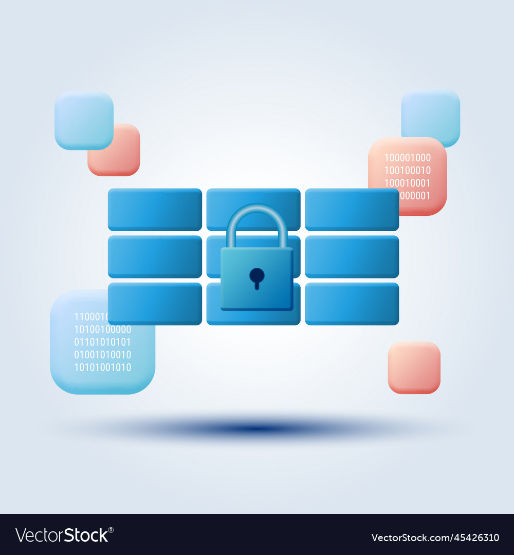 Firewall computer security concept vector image Firewall computer security concept