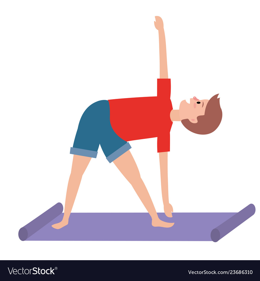 Fit man practicing yoga Royalty Free Vector Image