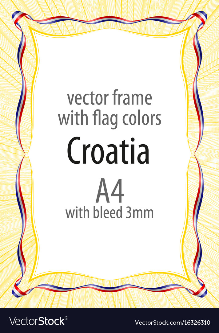 Frame and border of ribbon with the colors