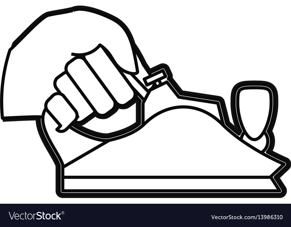 Hand holding metal smoothing plane carpentry tool Vector Image