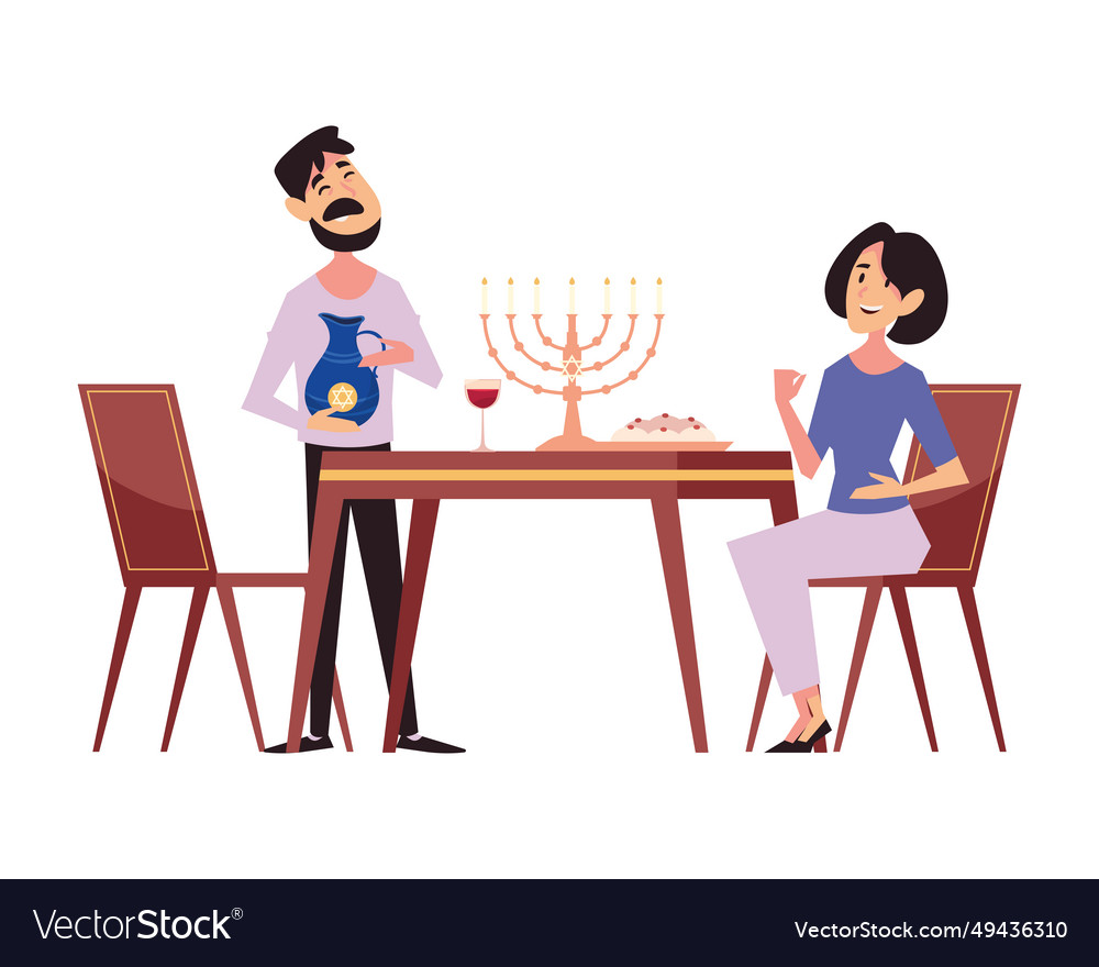 Hanukkah couple celebration