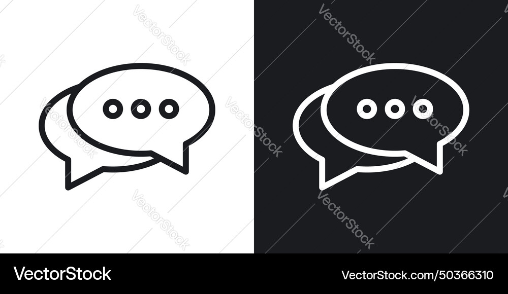 Live chat icon set talk speech comment bubble Vector Image