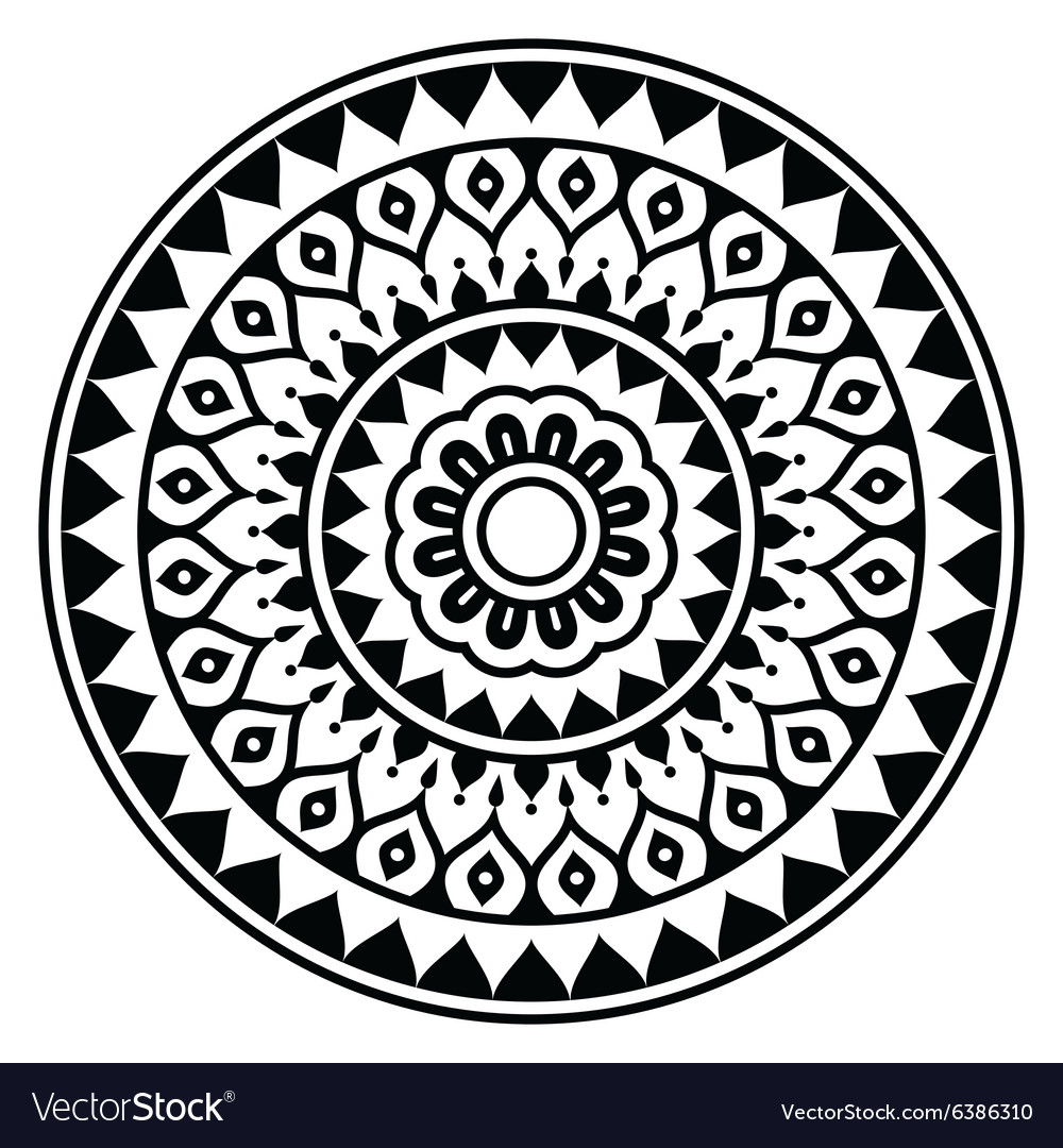 Mandala indian inspired round geometric pattern Vector Image