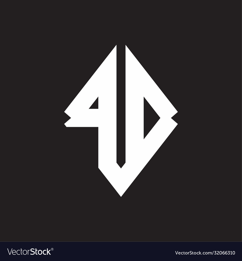 Pd logo monogram with sharp square design template