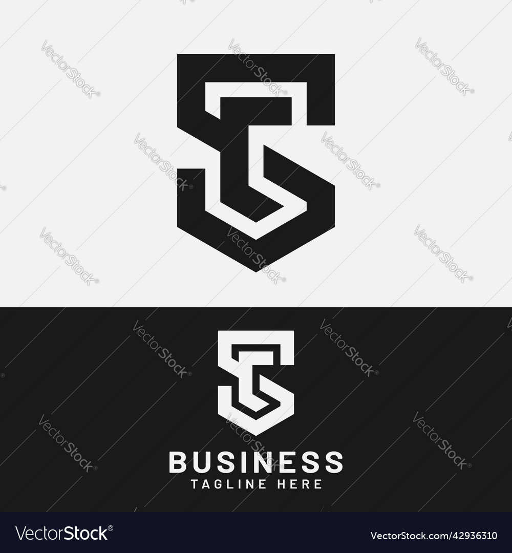 S c sc cs letter monogram initial logo design