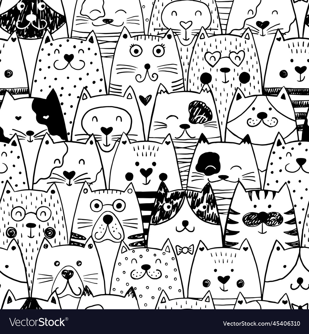 Scandinavian seamless pattern with cute doodle