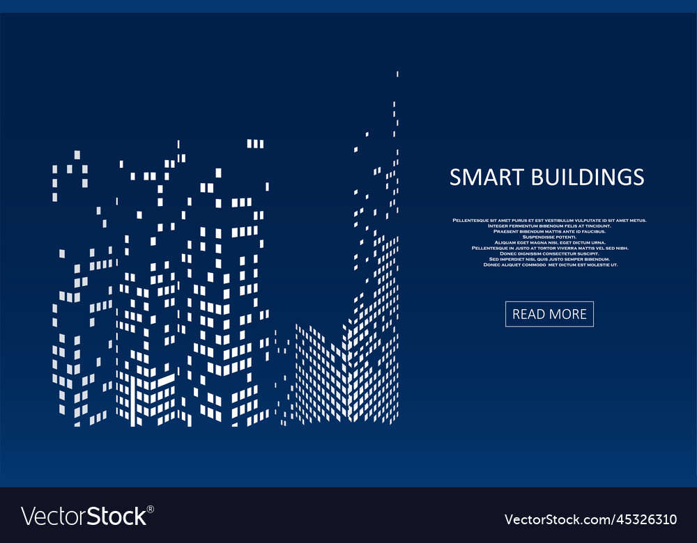 Smart building concept design vector image Smart building concept design