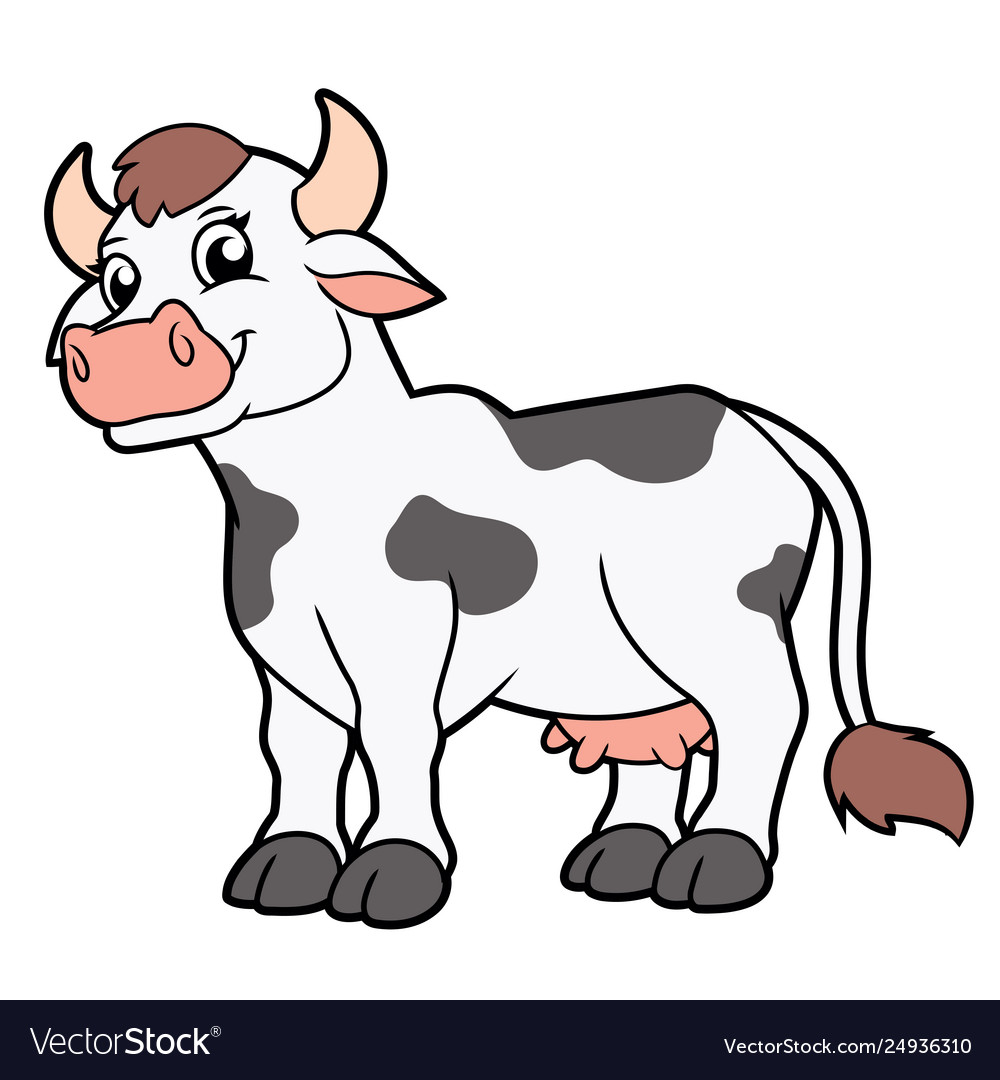 Smiling cow standing Royalty Free Vector Image