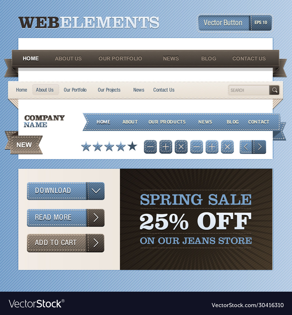 Website elements. Website elements