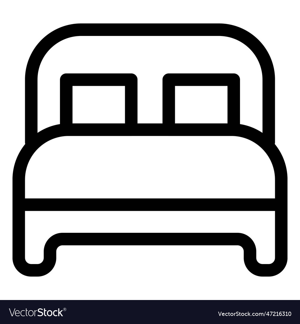 Wooden bed with cushion and headboard Royalty Free Vector