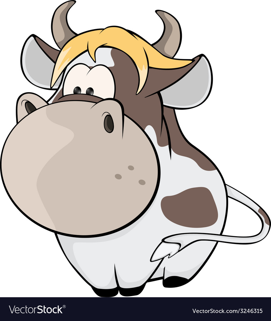 A small cow Cartoon Royalty Free Vector Image - VectorStock