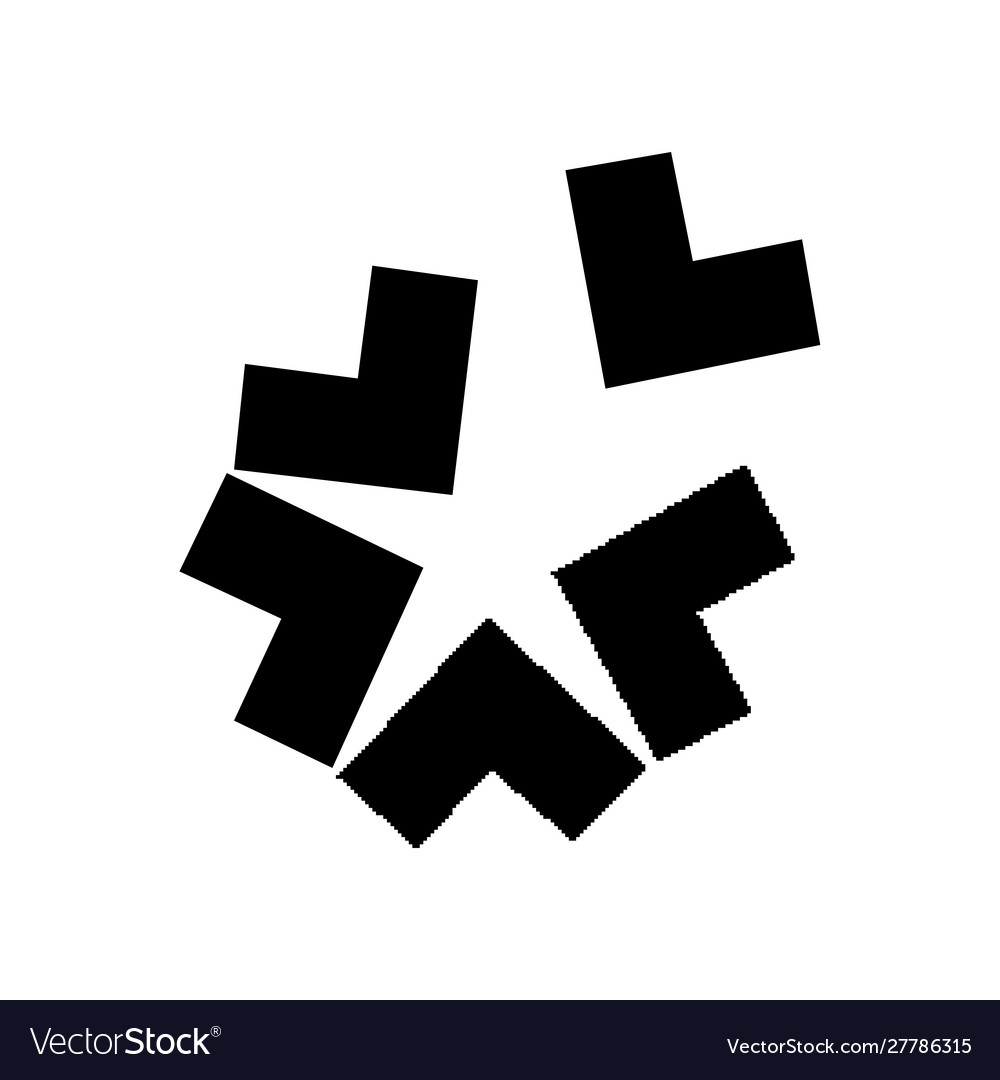 Arrows combine in a star shape logo and icon