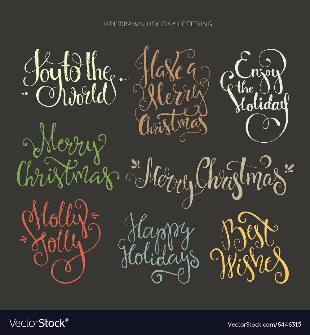 Christmas lettering collection Royalty Free Vector Image