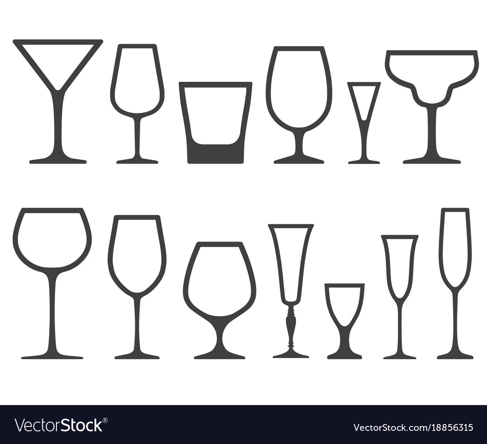 Collection of Empty Wineglasses and Glasses