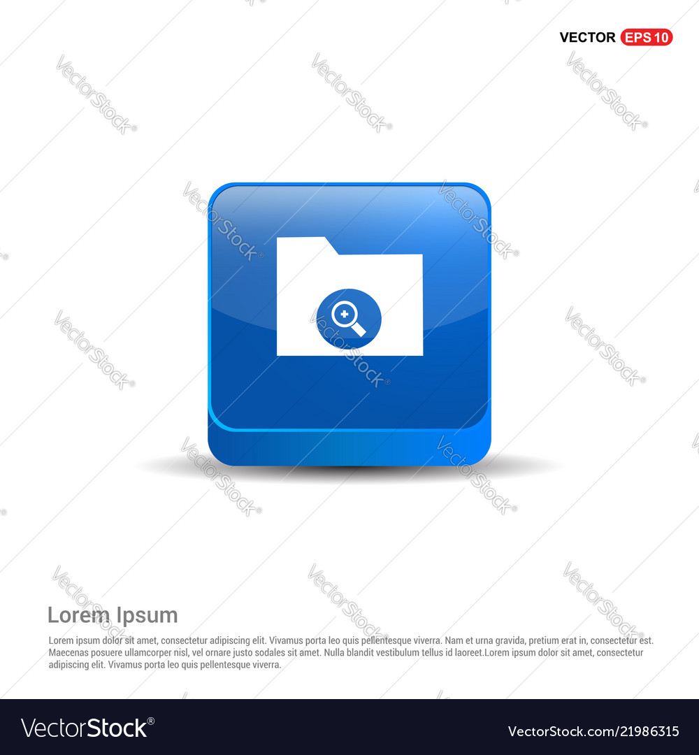 Computer folder icon - 3d blue button