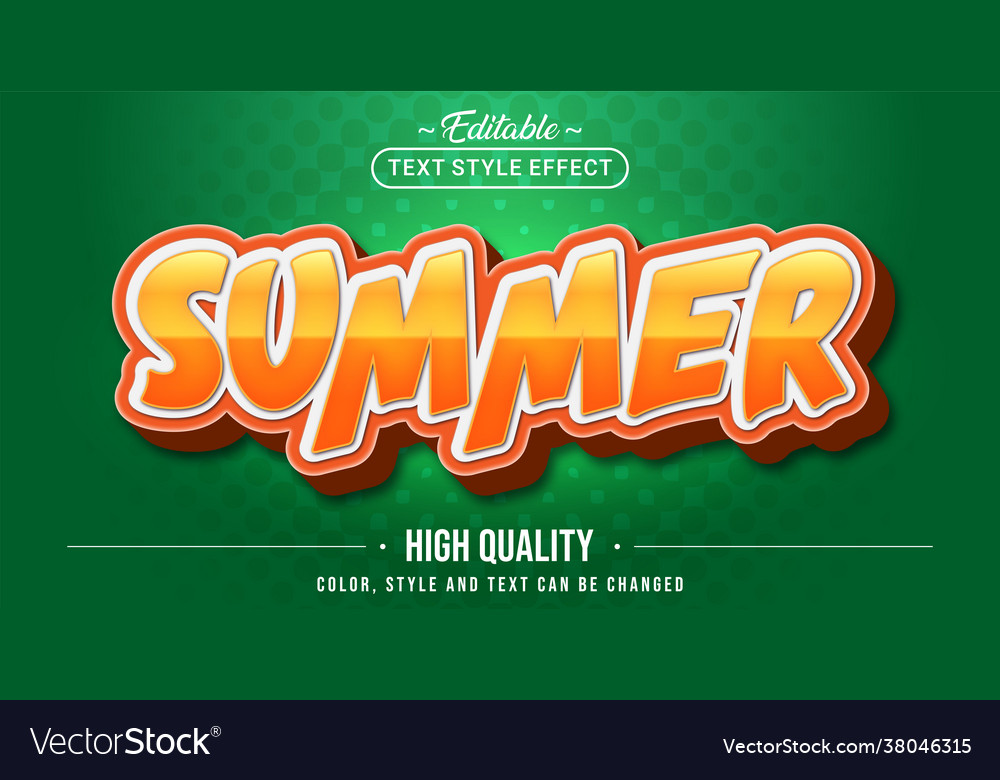 Editable text style effect - summer vector image Editable text style effect - summer
