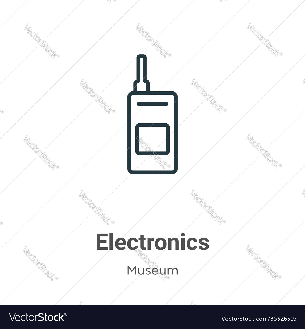 Electronics outline icon thin line black