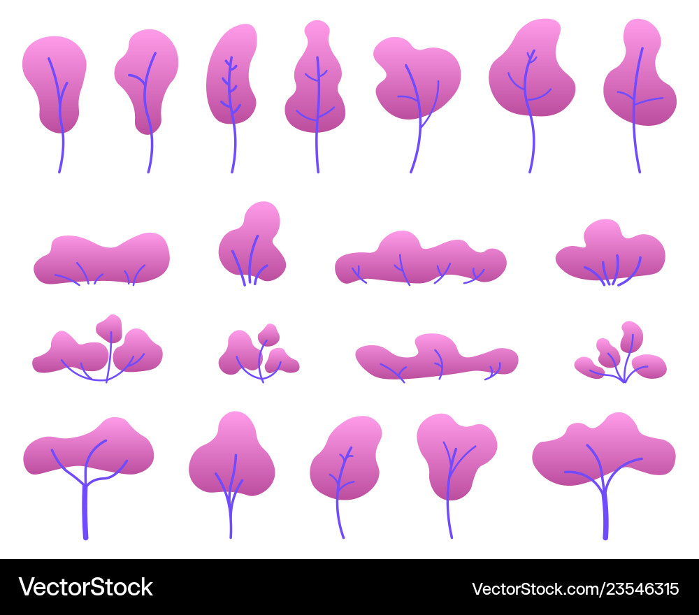 Flat trees set Royalty Free Vector Image - VectorStock