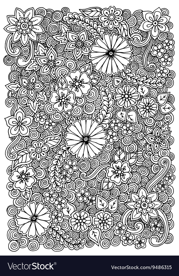 Floral Zentangle Pattern - Ornate Flowers