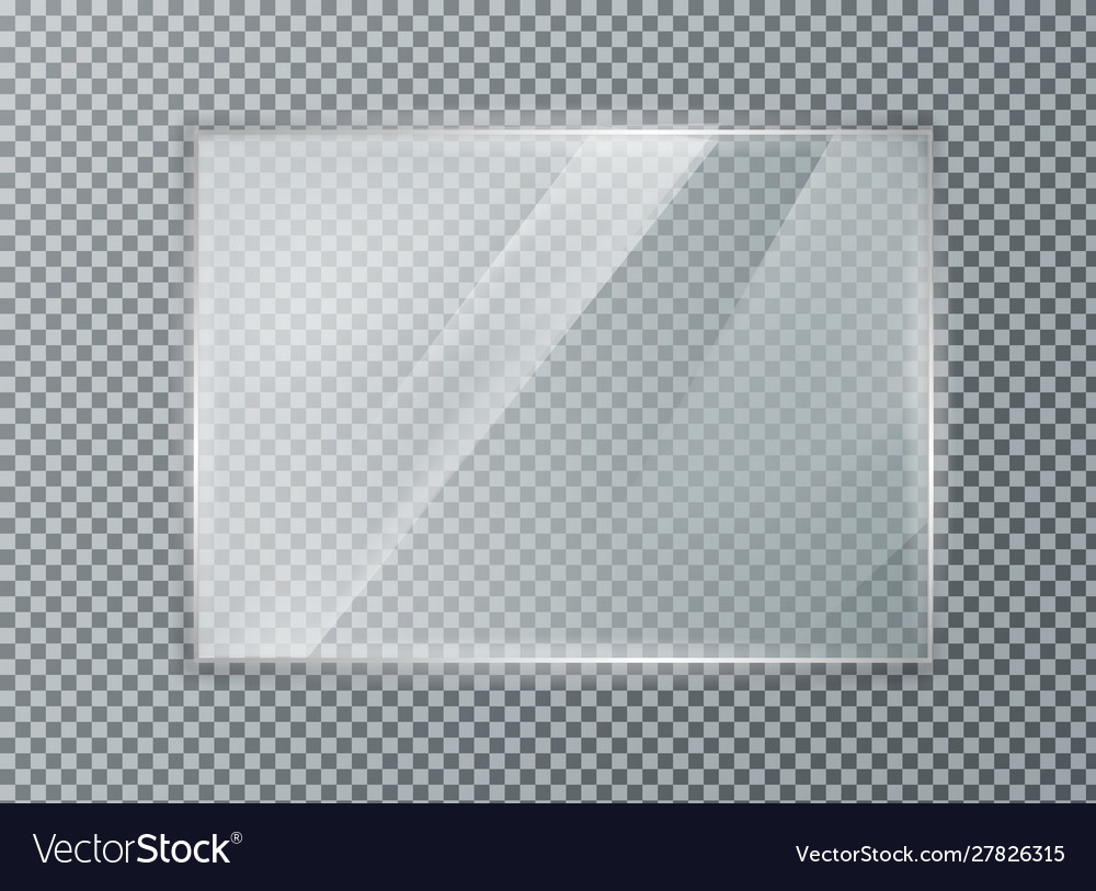 Glass plate on transparent background acrylic and Vector Image