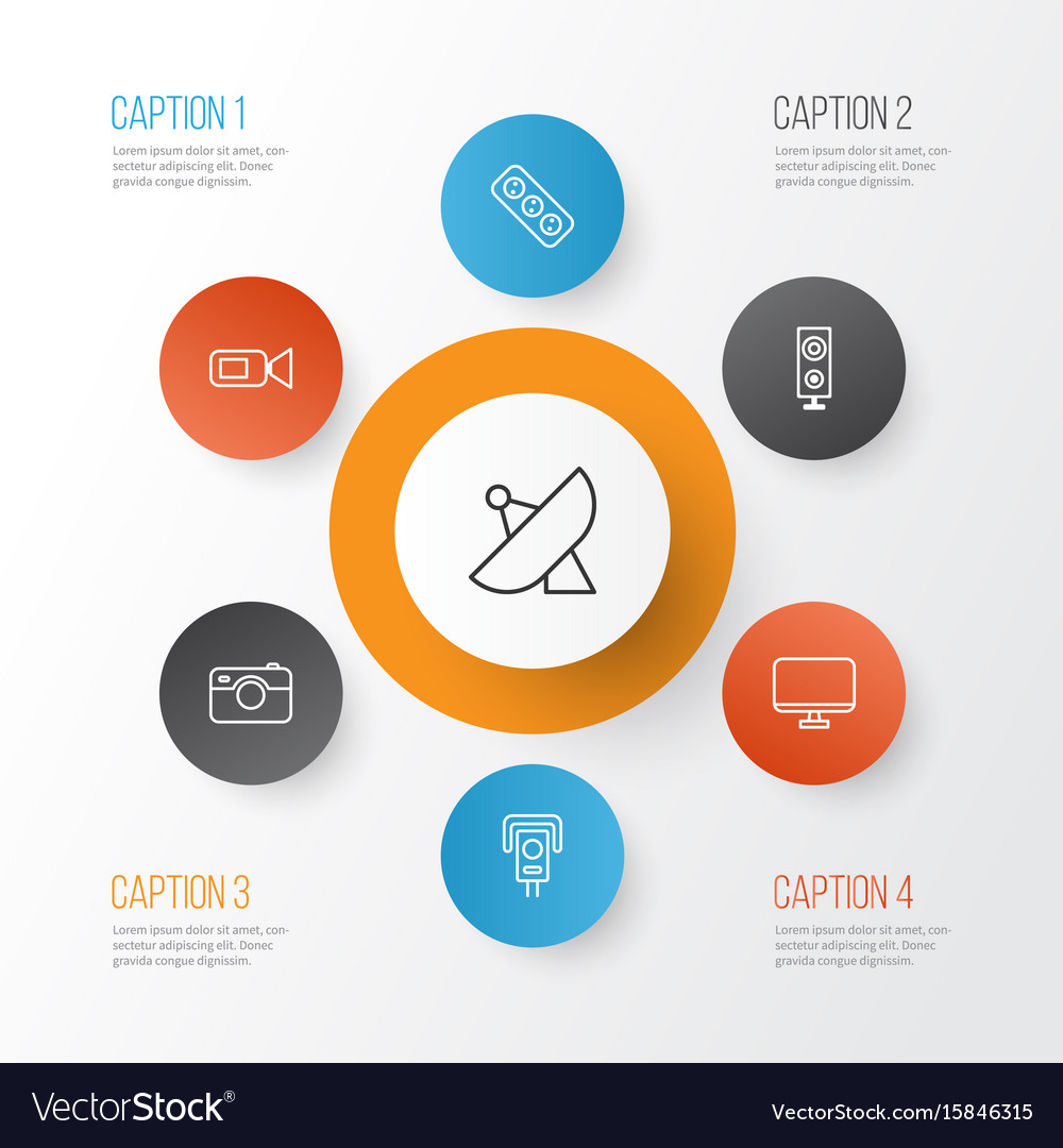Hardware icons set collection of photographing