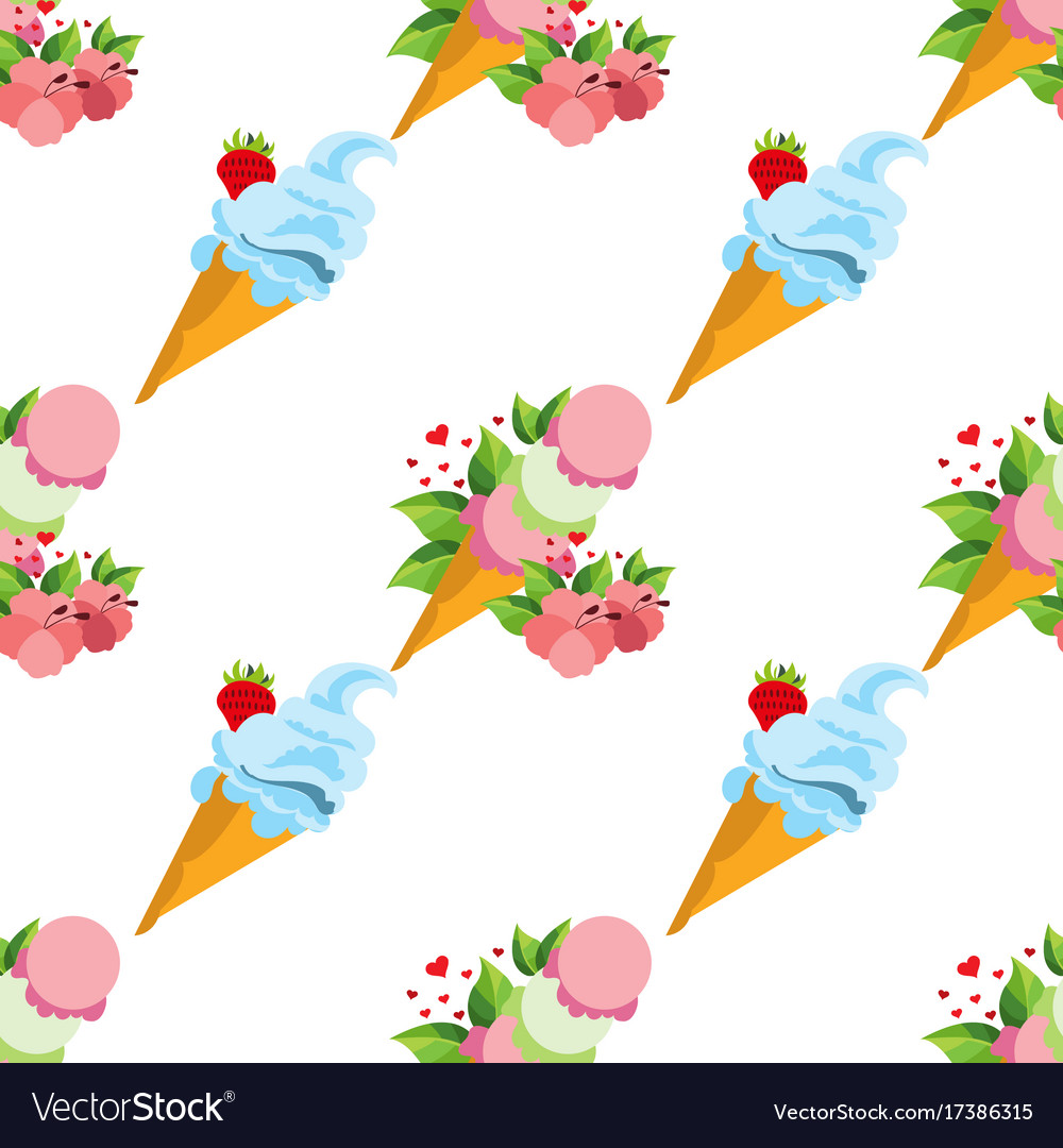 Ice cream cone seamless pattern for design