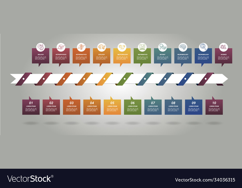 Infographic science template icons in different