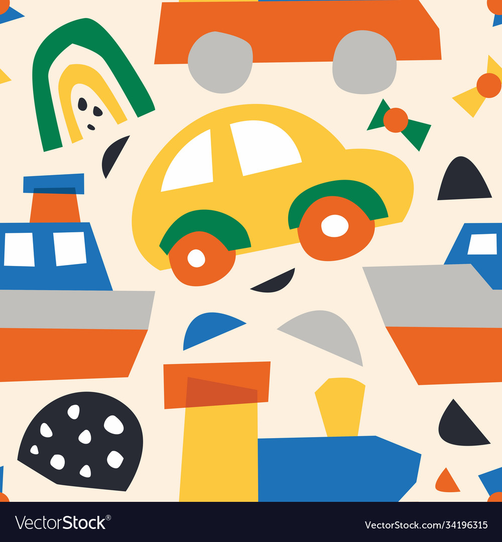 Kids toys abstract shape seamless pattern Vector Image