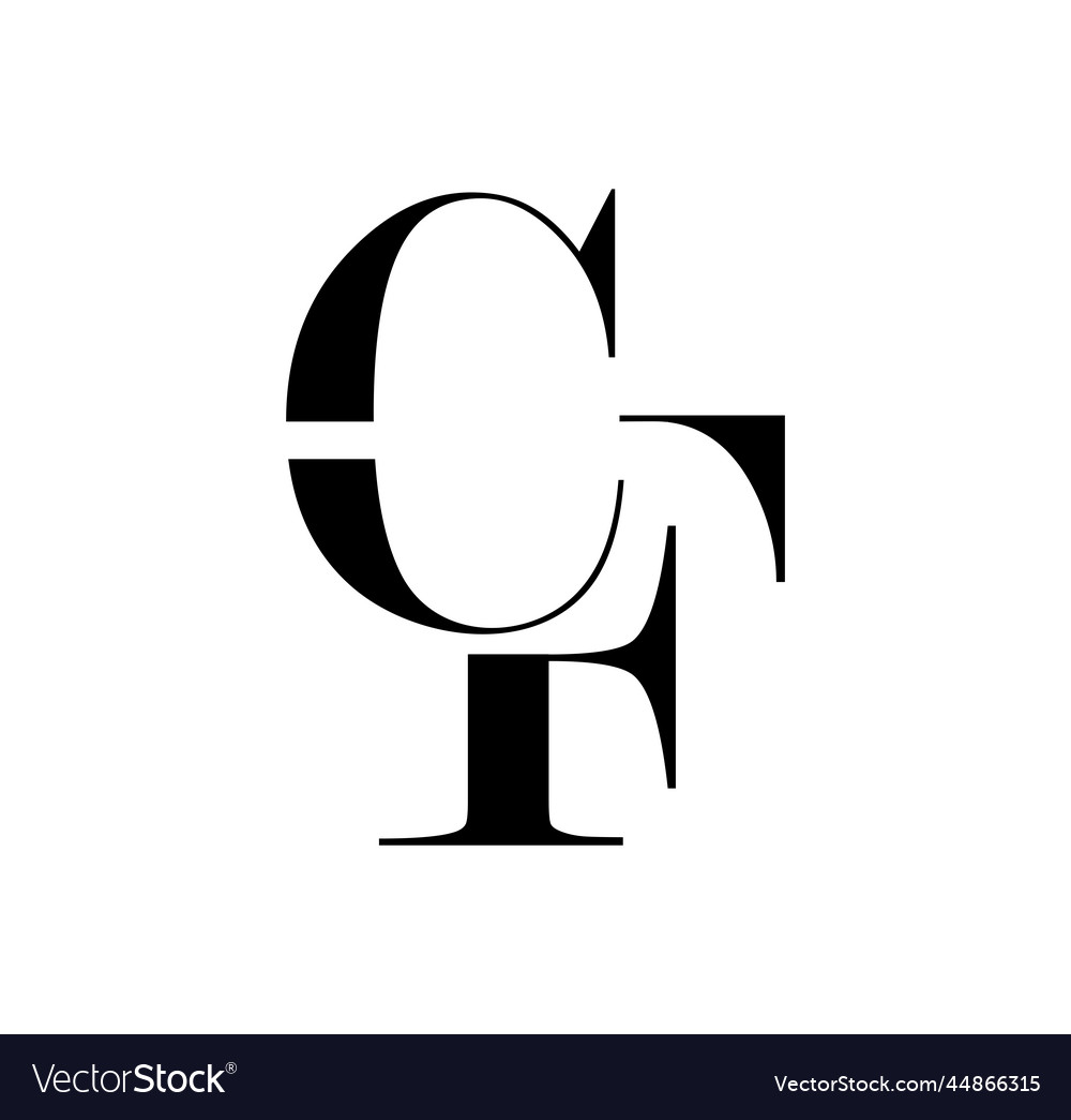 Monogram logo initial letters cf