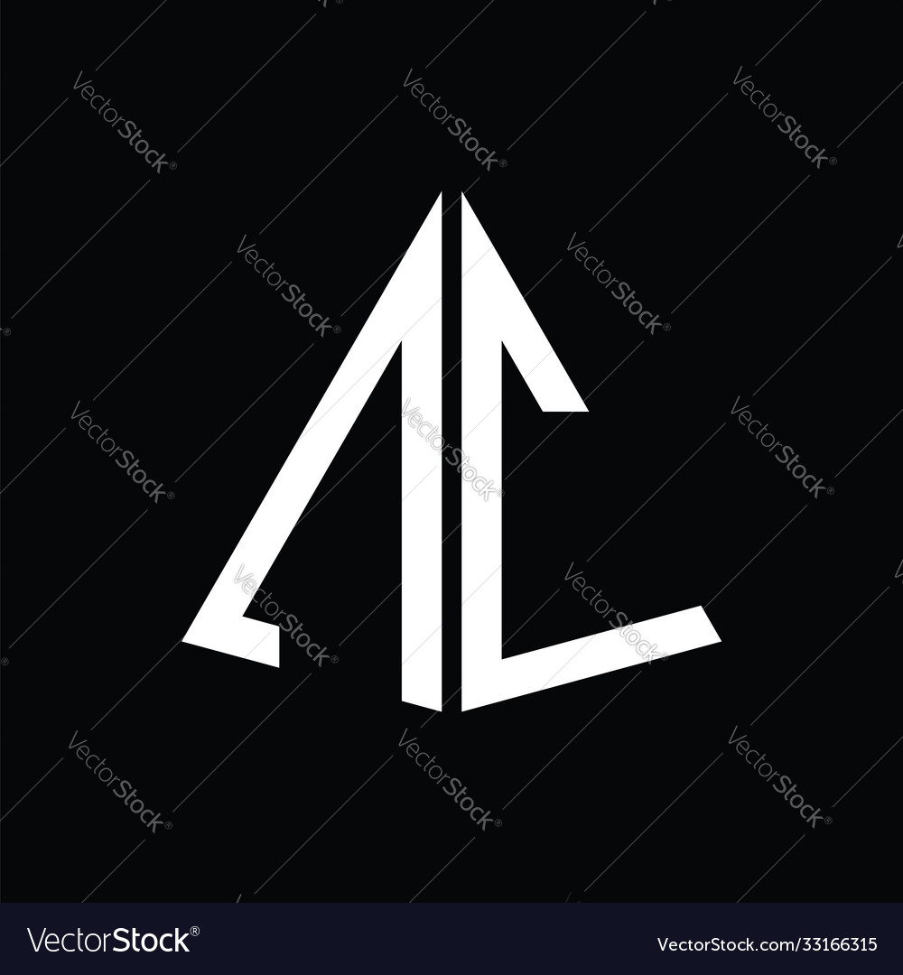 N c white triangle initials with a black Vector Image N c white triangle initials with a black