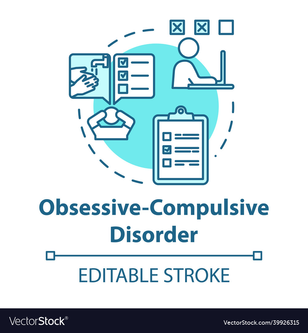 Obsessive compulsive disorder concept icon ocd Vector Image