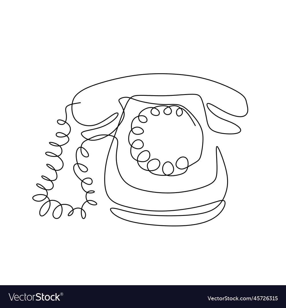 Old Telephone One Line Drawing Continuous Design Vector Image old-telephone-one-line-drawing-continuous-design-vector-image
