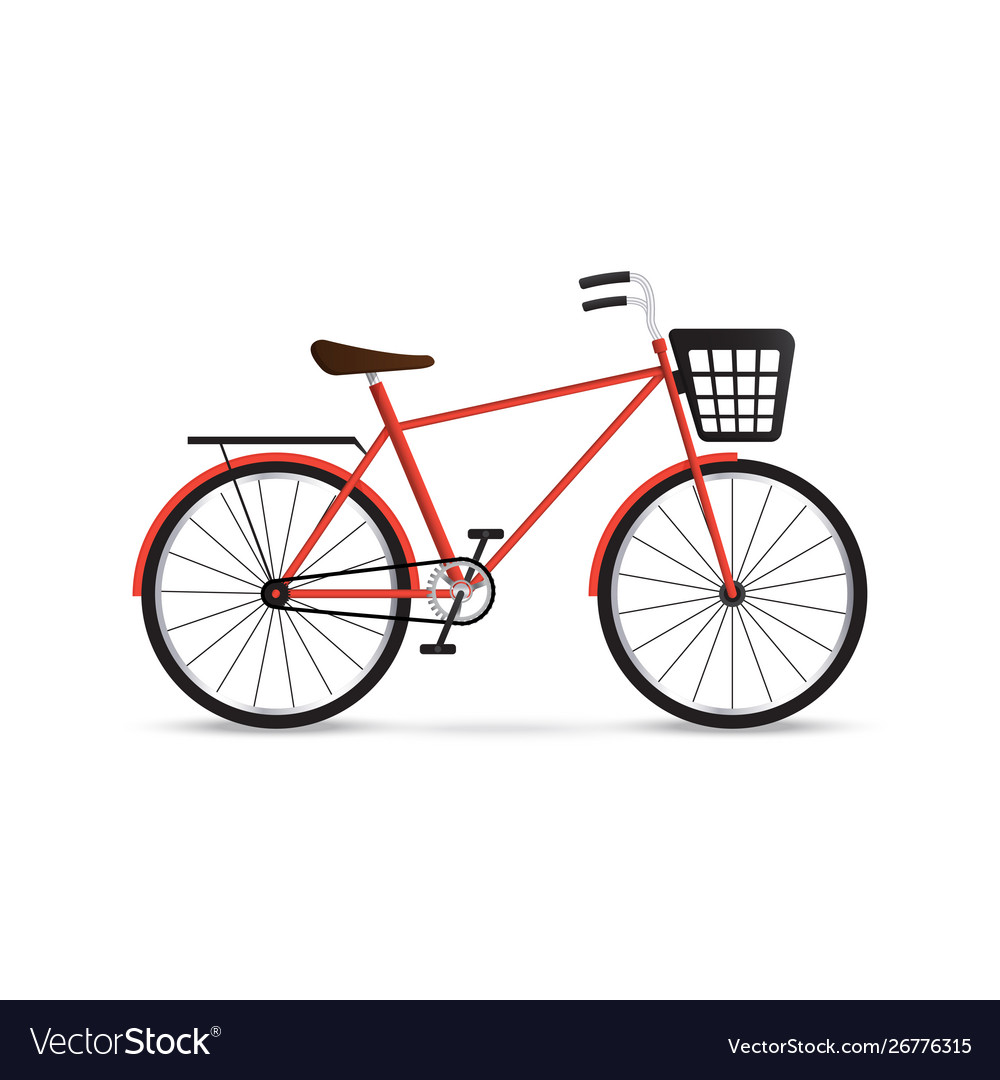 red bike with basket