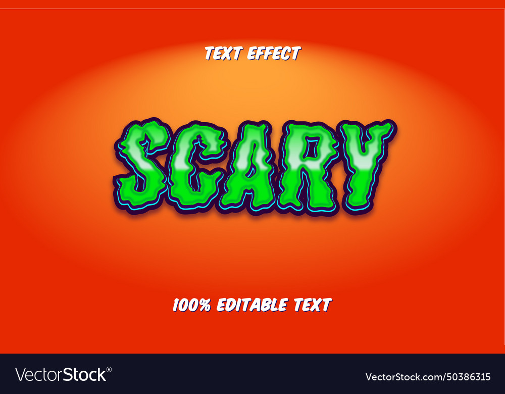 Scary editable text effect vector image Scary editable text effect