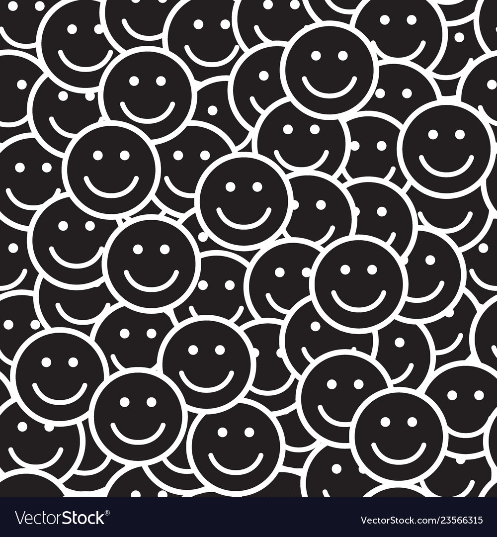 Seamless pattern with smile icons vector image Seamless pattern with smile icons