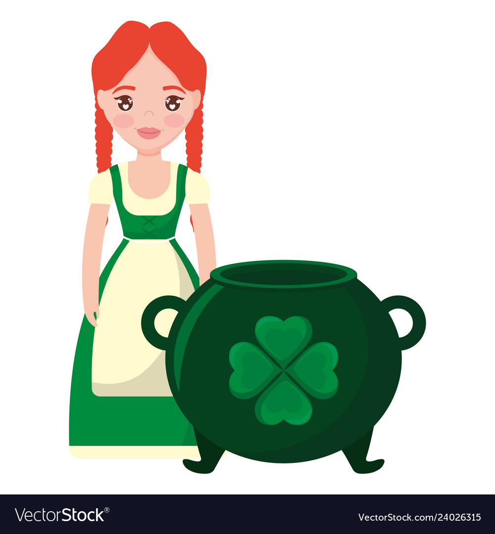 St patricks day card with cauldron irish