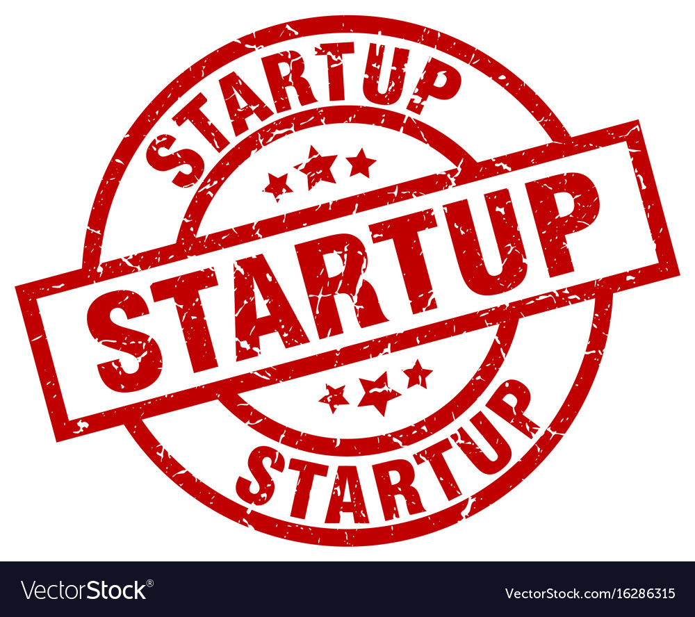 Startup rund rot Grunge Stempel