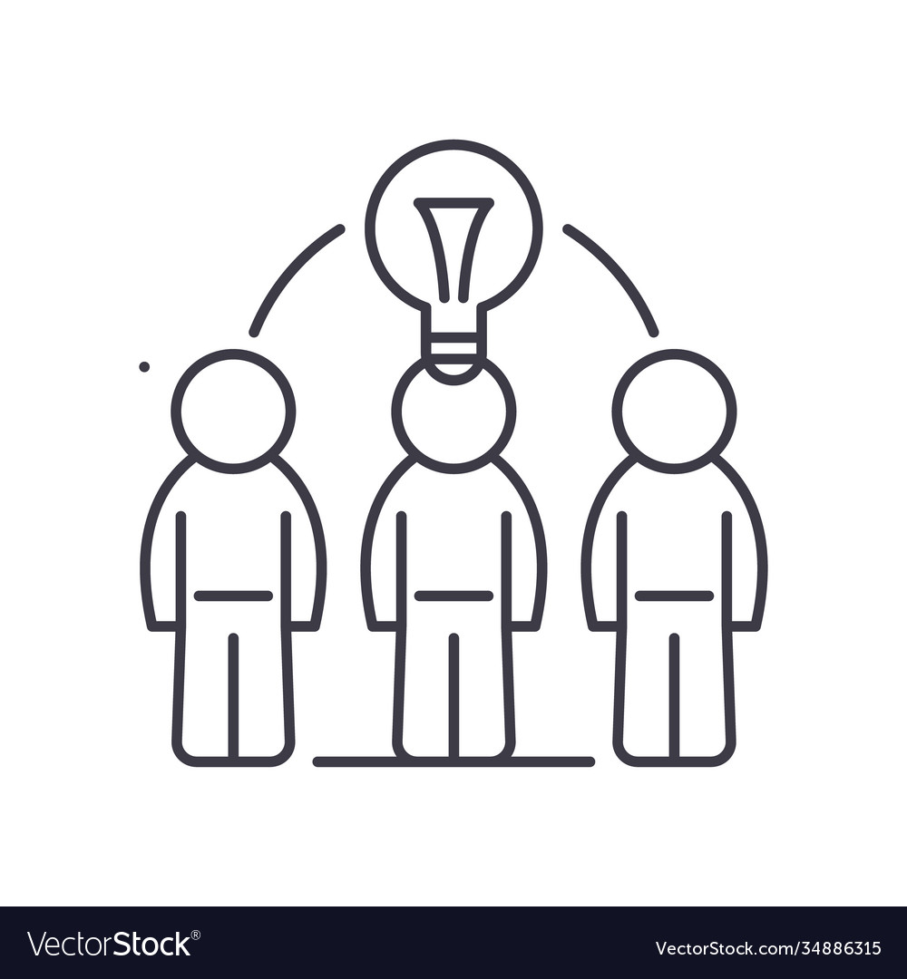 Think different idea icon linear isolated Vector Image Think different idea icon linear isolated