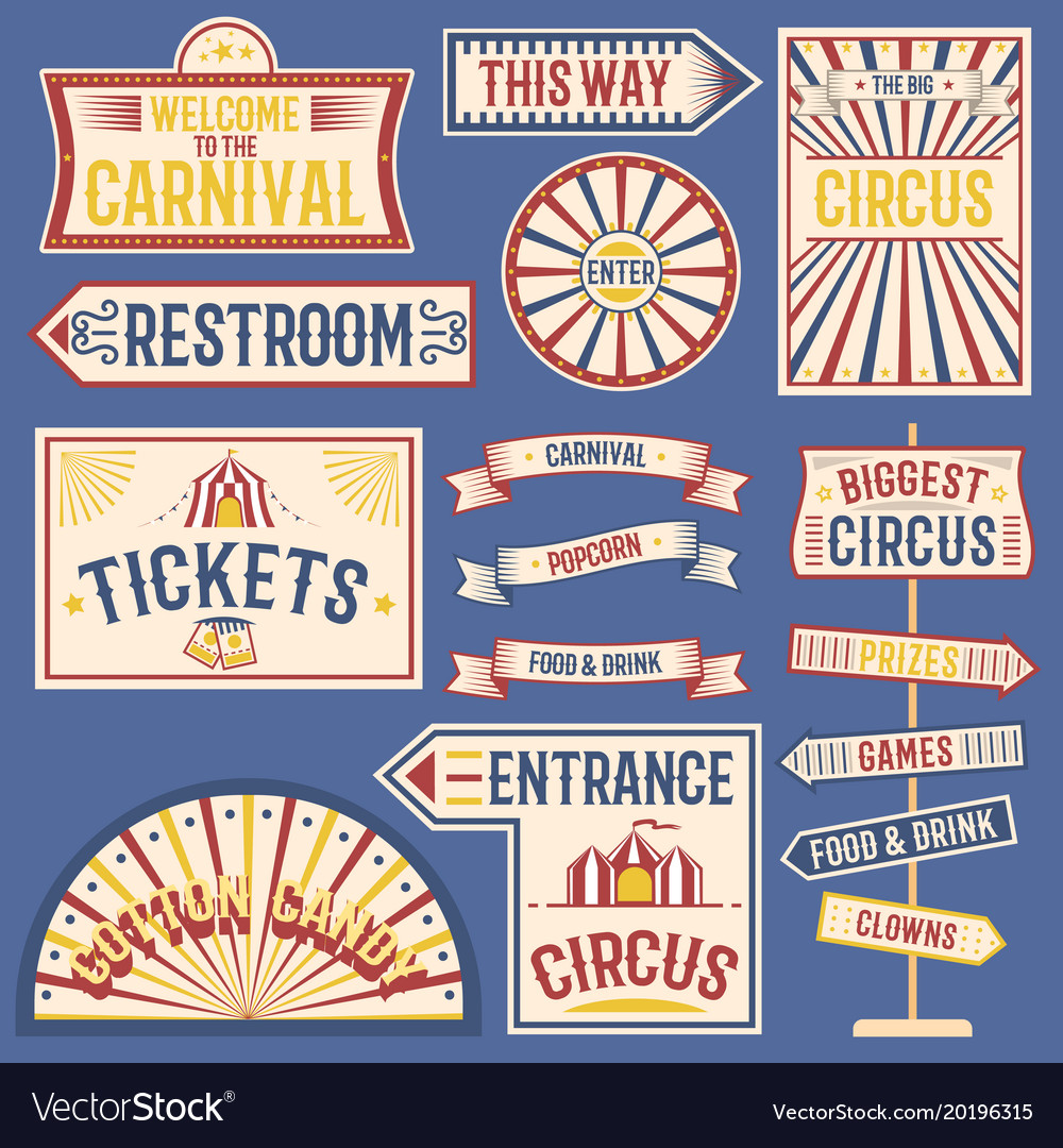 Vintage Circus & Carnival Labels