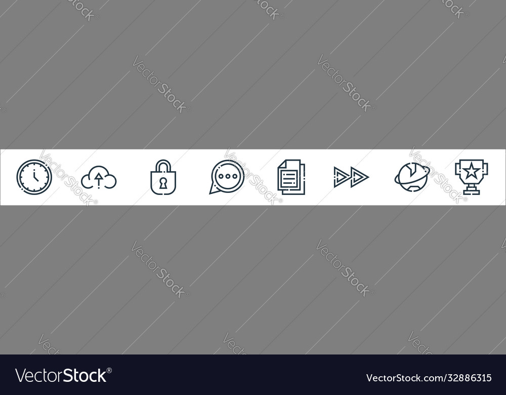 Web essentials line icons linear set quality vector image Web essentials line icons linear set quality