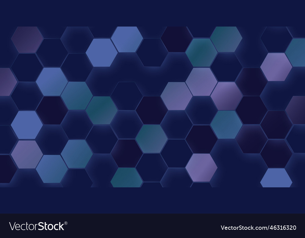 Abstract blue hexagon pattern background digital Vector Image