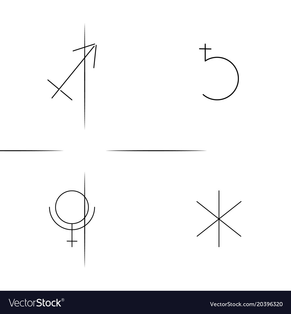 Astrology simple linear icon setsimple outline