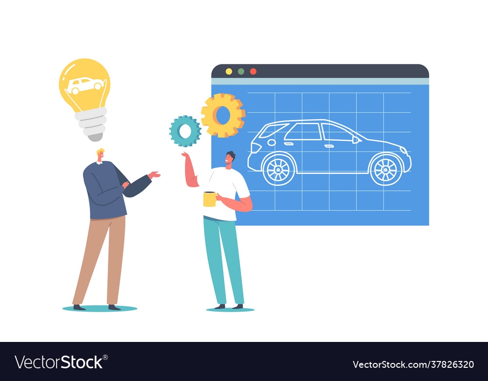 Automobile prototyping process engineers Vector Image Automobile prototyping process engineers
