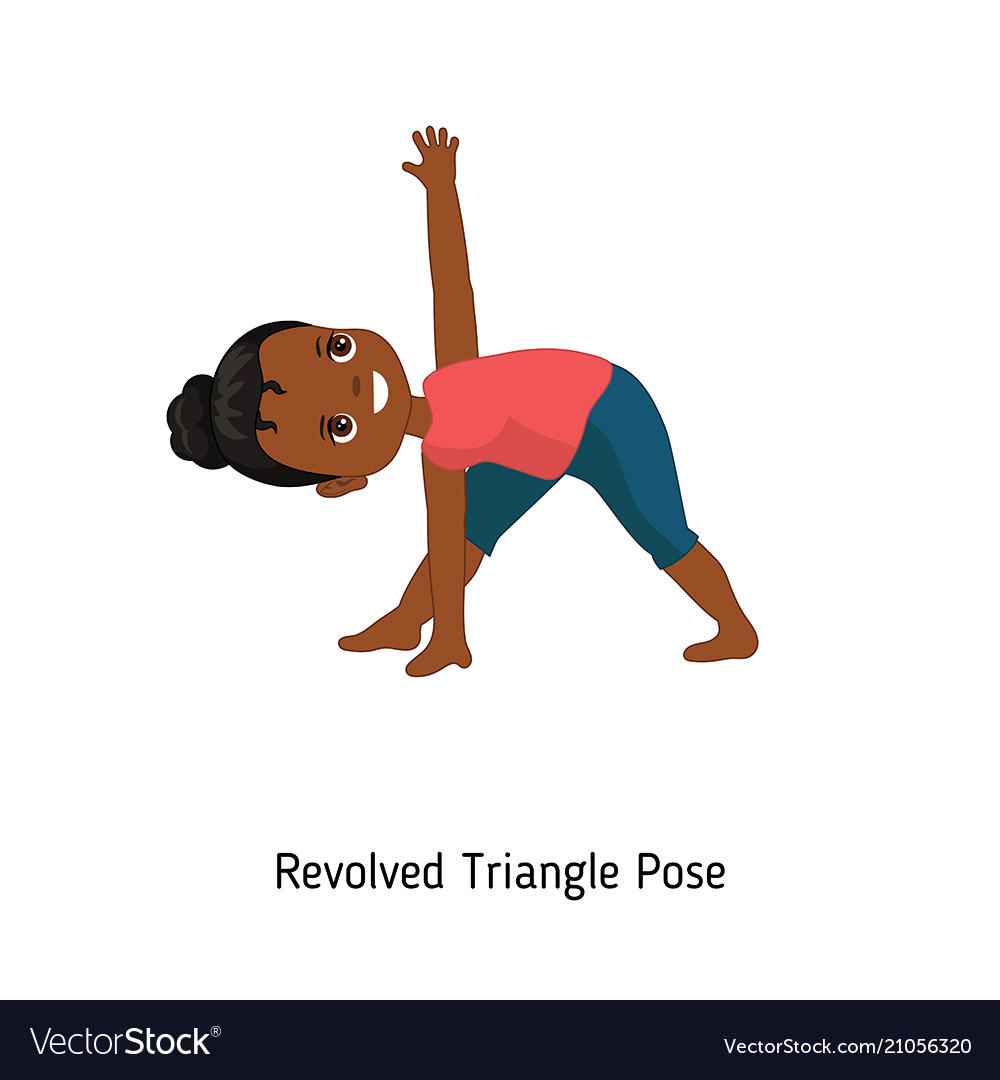 Child in Revolved Triangle Pose